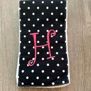 Polka Dot Monogrammed burp cloth